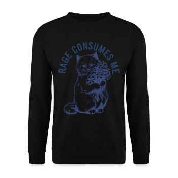 Rage Consumes Me Cat - Unisex Sweatshirt - black - Front - Alina (178cm) & Michal (187cm)