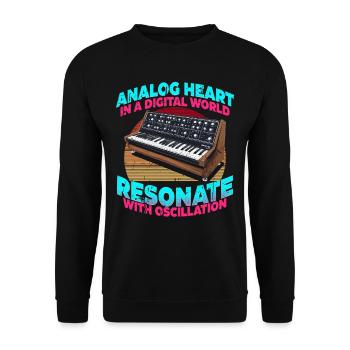 Synthesizer Synth Kick Drum DAW - Unisex Sweatshirt - black - Front - Alina (178cm) & Michal (187cm)