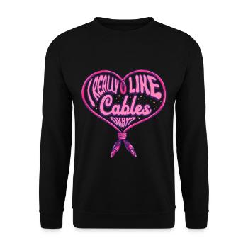 Audiovisueller Techniker I Really Like Cables Okay - Unisex Pullover - Schwarz - Vorne - Alina (178cm) & Michal (187cm)