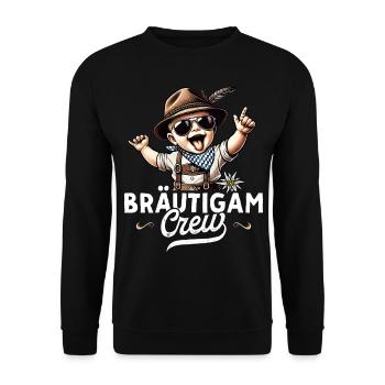 JGA T-Shirt Männer Junggesellenabschied Poltern - Unisex Pullover - Schwarz - Vorne - Alina (178cm) & Michal (187cm)