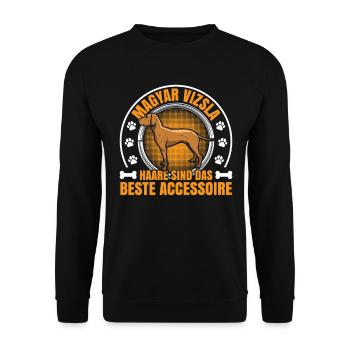 I wear Magyar Vizsla hair pointing dog - Unisex Sweatshirt - black - Front - Alina (178cm) & Michal (187cm)