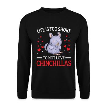 Chinchilla nicht lieben Nagetier Wollmaus - Unisex Pullover - Schwarz - Vorne - Alina (178cm) & Michal (187cm)