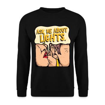 Lichttechniker Posez-moi des questions sur les lumières - Sweat-shirt Unisexe - noir - Devant - Alina (178cm) & Michal (187cm)