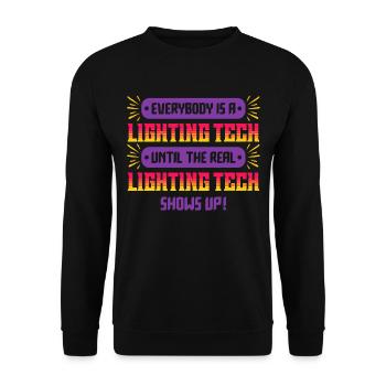 Lighting Technician Lighting Technician - Unisex Sweatshirt - black - Front - Alina (178cm) & Michal (187cm)