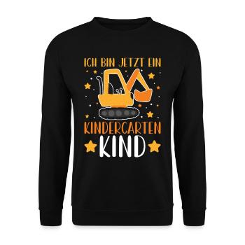Kindergarten Child Excavator Boys Kindergarten - Unisex Sweatshirt - black - Front - Alina (178cm) & Michal (187cm)