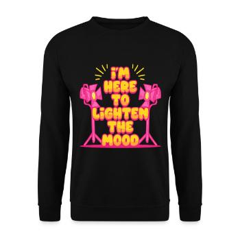 Lighting Technician Here To Lighten The Mood - Unisex Sweatshirt - black - Front - Alina (178cm) & Michal (187cm)