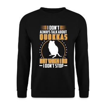 Quokka Beuteltier Rede über Quokka - Unisex Pullover - Schwarz - Vorne - Alina (178cm) & Michal (187cm)