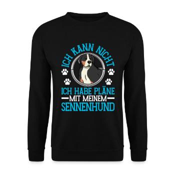 Plans pour chiens de montagne avec Swiss Mountain Dog - Sweat-shirt Unisexe - noir - Devant - Alina (178cm) & Michal (187cm)