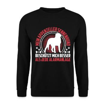 Mountain Dog protects me Appenzeller Mountain Dog - Unisex Sweatshirt - black - Front - Alina (178cm) & Michal (187cm)