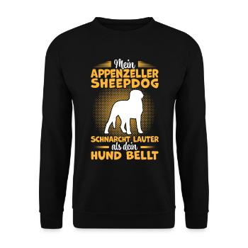 Mountain dog snores according to Appenzeller Mountain Dog - Unisex Sweatshirt - black - Front - Alina (178cm) & Michal (187cm)