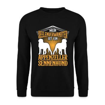 Appenzeller Mountain Dog is my soul mate - Unisex Sweatshirt - black - Front - Alina (178cm) & Michal (187cm)