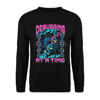 Bioinformatiker Debugging Life One Gene At A Time - Unisex Pullover - Schwarz - Vorne - Alina (178cm) & Michal (187cm)