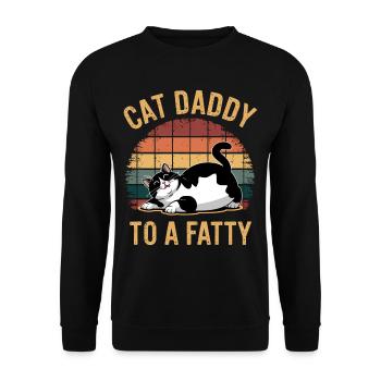 Rolling Fatty Cat Animal Funny Cat - Unisex Sweatshirt - black - Front - Alina (178cm) & Michal (187cm)