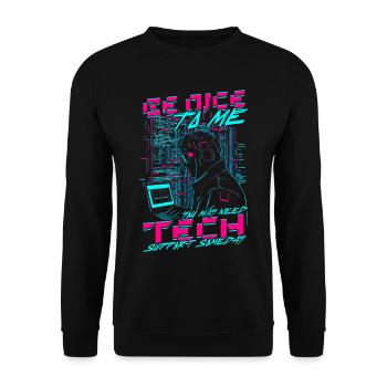 Assistance technique pour les informaticiens - Sweat-shirt Unisexe - noir - Devant - Alina (178cm) & Michal (187cm)
