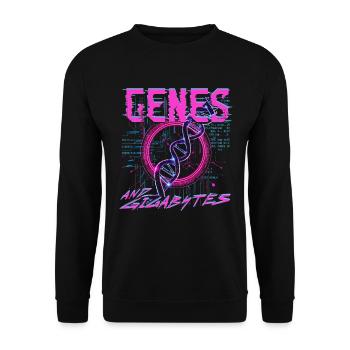 Bioinformatician Genes & Gigabytes - Unisex Sweatshirt - black - Front - Alina (178cm) & Michal (187cm)