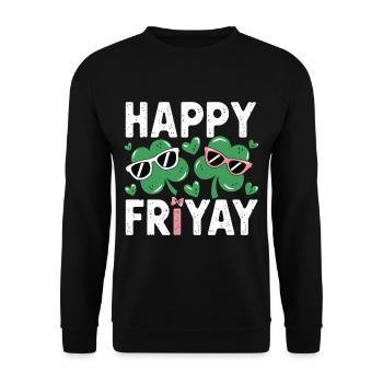 Friyay Happy Freitag Fri Yay Lehrer - Unisex Pullover - Schwarz - Vorne - Alina (178cm) & Michal (187cm)