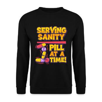 Infirmière psychiatrique - Sweat-shirt Unisexe - noir - Devant - Alina (178cm) & Michal (187cm)