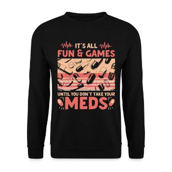 Infirmière psychiatrique - Sweat-shirt Unisexe - noir - Devant - Alina (178cm) & Michal (187cm)