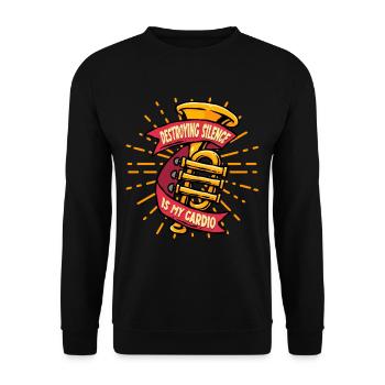 Cornet Destroying Silence Is My Cardio - Unisex Sweatshirt - black - Front - Alina (178cm) & Michal (187cm)