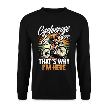 Cyclo-cross et bière, c’est pourquoi je suis ici - Sweat-shirt Unisexe - noir - Devant - Alina (178cm) & Michal (187cm)