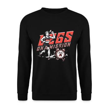 Marathonien Marathonien Running Legs On A Mission - Sweat-shirt Unisexe - noir - Devant - Alina (178cm) & Michal (187cm)