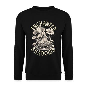 Fairycore Fairy Gothic Enchanted Shadows - Unisex Sweatshirt - black - Front - Alina (178cm) & Michal (187cm)
