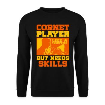 Kornett Kornettspieler - Unisex Pullover - Schwarz - Vorne - Alina (178cm) & Michal (187cm)