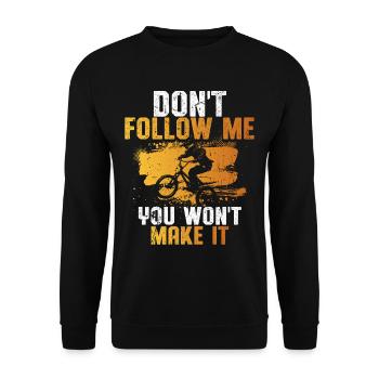 Cyclo-cross, ne me suivez pas, vous n’y arriverez pas - Sweat-shirt Unisexe - noir - Devant - Alina (178cm) & Michal (187cm)