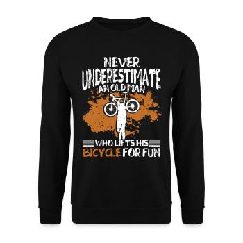 Cyclo-cross : ne sous-estimez jamais un vieil homme - Sweat-shirt Unisexe - noir - Devant - Alina (178cm) & Michal (187cm)