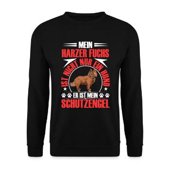 Harzer Fuchs beschützt mich Altdeutscher Hütehund - Unisex Pullover - Schwarz - Vorne - Alina (178cm) & Michal (187cm)