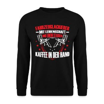 Vehicle painter with passion Painter - Unisex Sweatshirt - black - Front - Alina (178cm) & Michal (187cm)