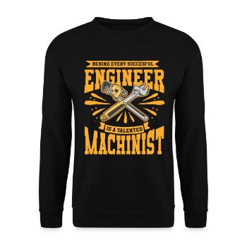 Cutting machine operator CNC router - Unisex Sweatshirt - black - Front - Alina (178cm) & Michal (187cm)