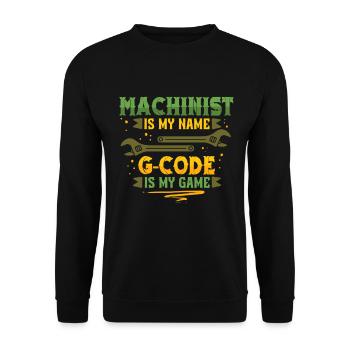 Cutting Machine Operator CNC Router G-Code Is My Name - Unisex Sweatshirt - black - Front - Alina (178cm) & Michal (187cm)