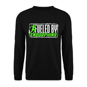 Marathonien Marathonien Alimenté Par Les Endorphines - Sweat-shirt Unisexe - noir - Devant - Alina (178cm) & Michal (187cm)