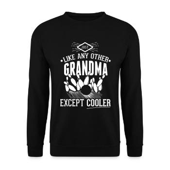 Bowling Grandma Is Cooler - Unisex Sweatshirt - black - Front - Alina (178cm) & Michal (187cm)