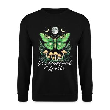 Fairycore Fee Gotisch Whispered Spells - Unisex Pullover - Schwarz - Vorne - Alina (178cm) & Michal (187cm)