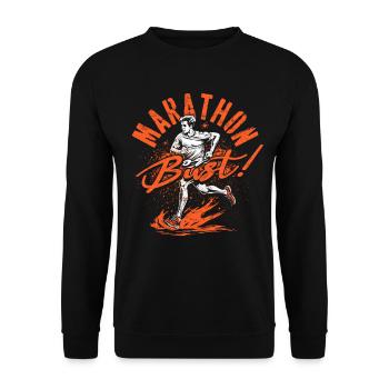 Marathon Bust ! Marathoniens qui courent - Sweat-shirt Unisexe - noir - Devant - Alina (178cm) & Michal (187cm)