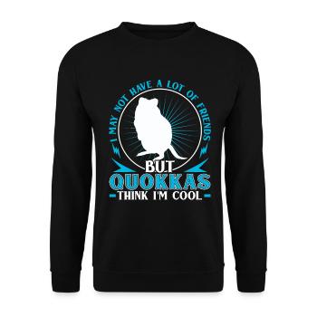 Quokka finden mich cool Beuteltier Quokka - Unisex Pullover - Schwarz - Vorne - Alina (178cm) & Michal (187cm)