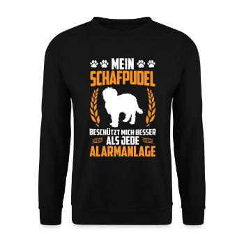 Sheep Poodle is better than Alarm Herding Poodle - Unisex Sweatshirt - black - Front - Alina (178cm) & Michal (187cm)