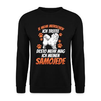 Samojede mehr mögen Samojedenspitz Samojede - Unisex Pullover - Schwarz - Vorne - Alina (178cm) & Michal (187cm)