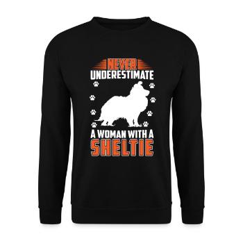 Shetland Sheepdog British Wife with Sheltie - Unisex Sweatshirt - black - Front - Alina (178cm) & Michal (187cm)