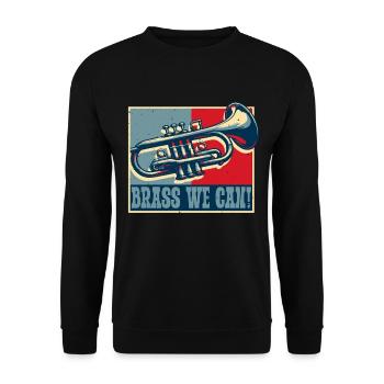 Kornett Kornettspieler Brass We Can - Unisex Pullover - Schwarz - Vorne - Alina (178cm) & Michal (187cm)