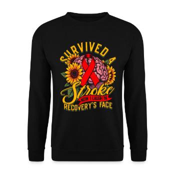 Schlaganfall Erholung - Unisex Pullover - Schwarz - Vorne - Alina (178cm) & Michal (187cm)