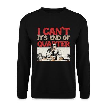 CFO Finanzvorstand It's End Of Quarter - Unisex Pullover - Schwarz - Vorne - Alina (178cm) & Michal (187cm)