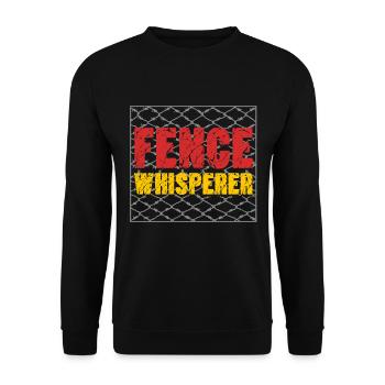 Zaunbauer Zaunmonteur Zaunbau Fence Whisperer - Unisex Pullover - Schwarz - Vorne - Alina (178cm) & Michal (187cm)