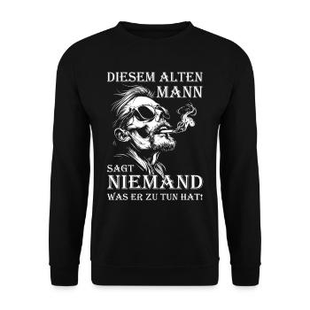 Diesem alten Mann | Motorradfahrer | Biker - Unisex Pullover - Schwarz - Vorne - Alina (178cm) & Michal (187cm)