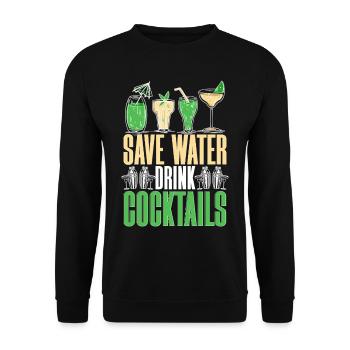 Bartender Barman Save Water Drink Cocktails - Unisex Sweatshirt - black - Front - Alina (178cm) & Michal (187cm)