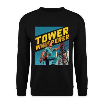 Grimpeur industriel Tour Grimpeur Tour Whisperer - Sweat-shirt Unisexe - noir - Devant - Alina (178cm) & Michal (187cm)