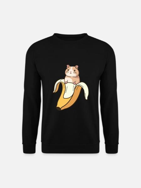 Funny Guinea Pig In Banana - Unisex Sweatshirt - black