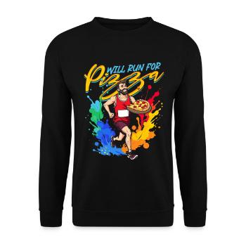 Un marathonien courra pour une pizza - Sweat-shirt Unisexe - noir - Devant - Alina (178cm) & Michal (187cm)